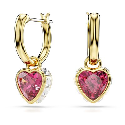 Swarovski Chroma Drop Earrings Heart, Red, Gold-Tone Plated 5684760