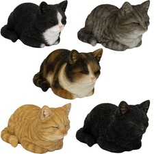 Vivid Arts Cat Dreaming - Resin Garden Ornament H10cm Indoor Outdoor - 5 Colours