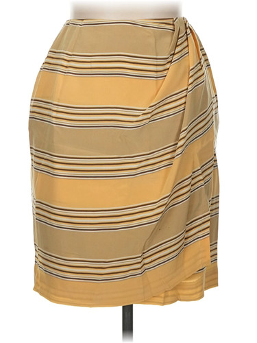 Linda Allard Ellen Tracy Women Brown Silk Skirt 6
