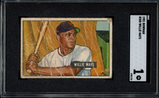 1951 Bowman #305 Willie Mays Rookie SGC 1 Vintage HOF RC Baseball Card (1710)