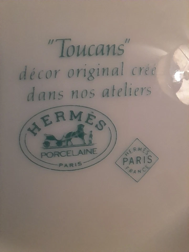 Hermes Kanne Toucans mit Deckel 2 x Benutzt Top Zustand - Bild 4 von 4