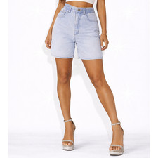 Vintage 80s Lee Light Wash Denim High Elastic Waist Shorts Womens 12