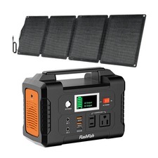 200W Portable Power Station; FlashFish 40800mAh Solar Generator with 60W 18V ET