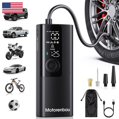 Motorenbau Tire Inflator Portable Air Compressor - Portable Cordless Mini Air
