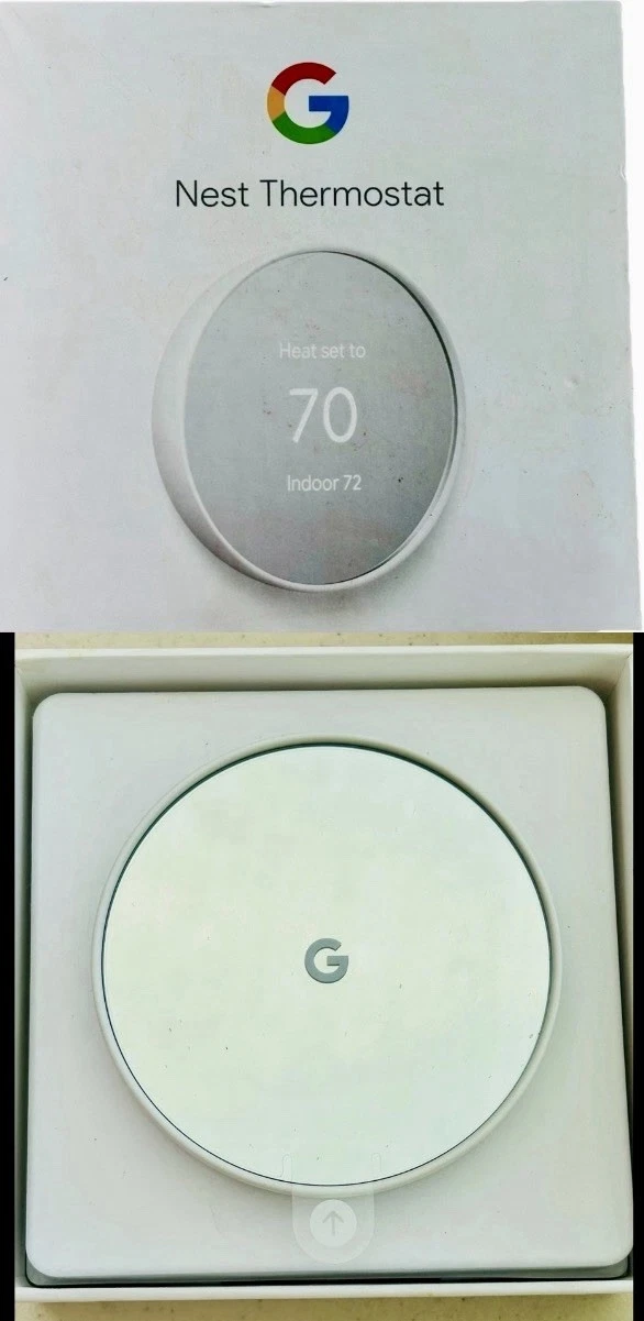 Google Nest Thermostat G4CVZ Programmable Wi-Fi Thermostat - Snow~New open Box