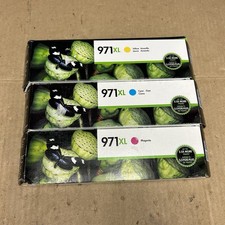 GENUINE 3 PACK HP 971XL CYAN MAGENTA YELLOW Ink OFFICEJET PRO X576 2019