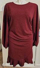 Unbranded Burgundy Dress w/ Ruffles - Sz 2XL