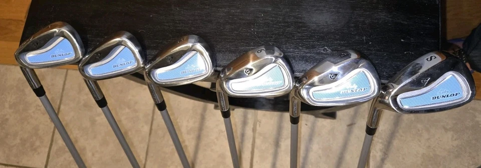 Conjunto de ferro de golfe Lady Dunlop aço inoxidável 6-SW eixo grafite duplo flexível LH - Imagem 2 de 4