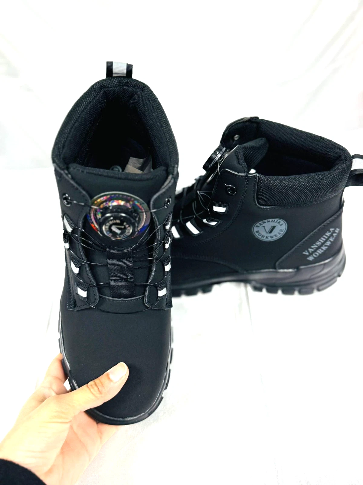 Vanshika Workwear Button Lightweight Safety Boots Steel Toe Cap Shock Absorbing