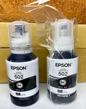 Epson Ink Bottle 502 OEM Genuine Black Eco Tank  Best Before 1-2027