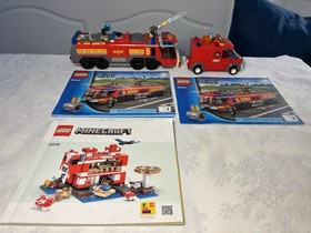 LEGO City 60061 Airport Fire Truck + 60023 Fire Van 95% Complete Bundle KIT