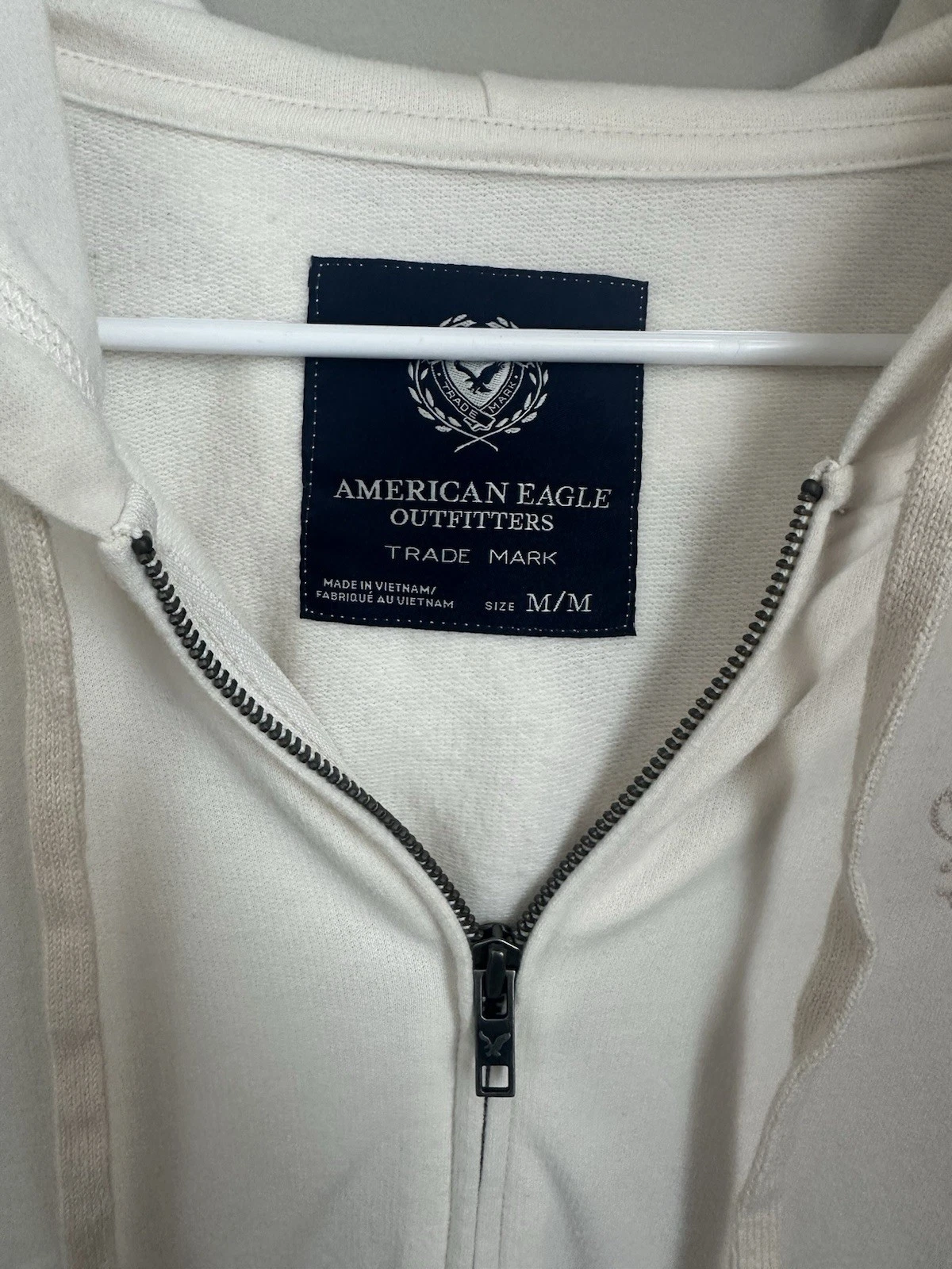 OFF WHITE Felpa con cappuccio e zip American Eagle donna taglia M