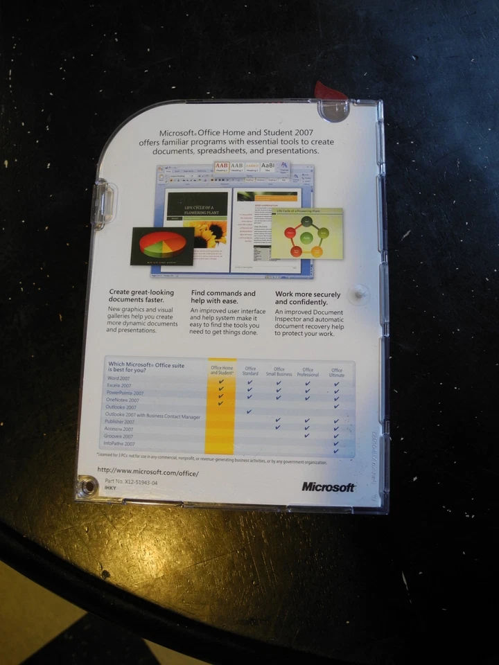 Software coleccionable raro 2007 MS Office hogar/estudiante, historia coleccionable ENCONTRAR Foto 4 de 4