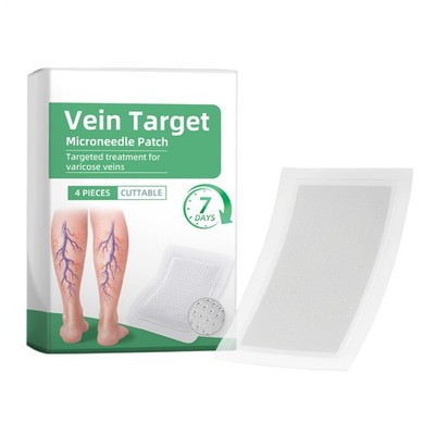 VeinTarget Microneedle Patch Varicose Veins Relief Plaster Safe & Easy 4 Pcs