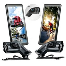 10.36 Monitor R L Side Rear View Mirror Camera Backup For Side Blind Areas Rv