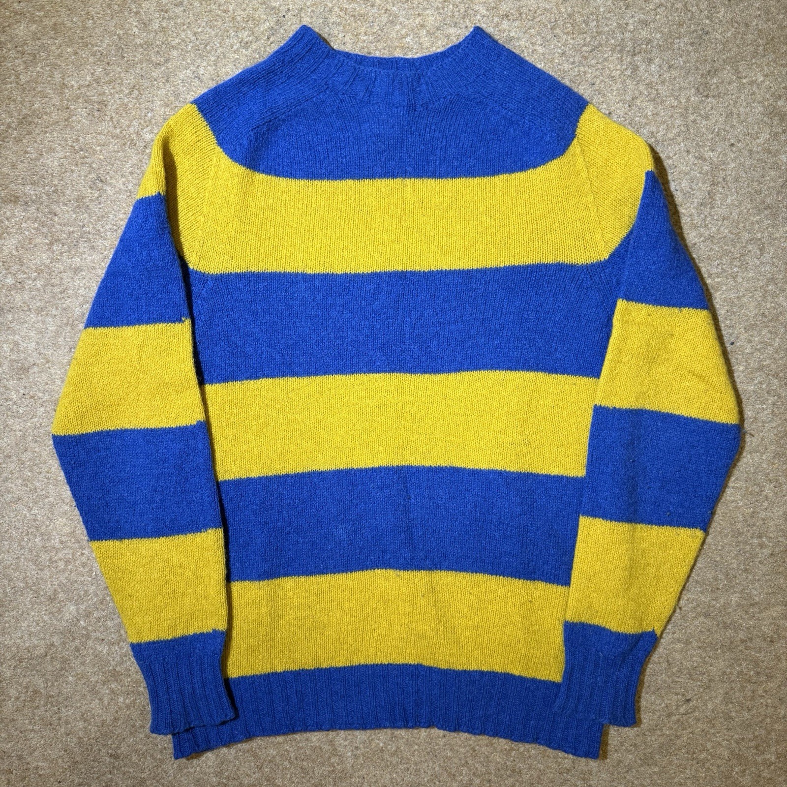 Drake’s x Aimé Leon Dore ALD Striped Wool Sweater Size 38 Medium Blue Yellow