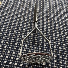 Vintage Potato Masher Stainless Steel 9.5&rdquo; Black Handle Japan