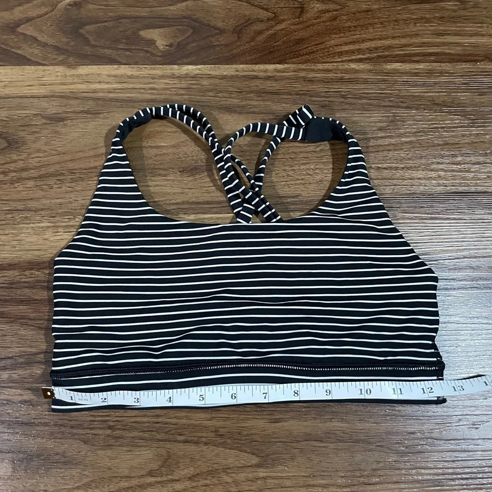 Бюстгальтер женский Lululemon Energy 6 мод в полоску черный белый БЕЗ ПОДУШЕК - Изображение 4 из 4