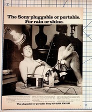 1969 Sony 6F-21WA FM/AM Radio Vintage Magazine Ad Portable Pluggable