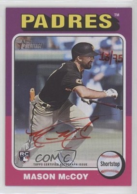 2024 Topps Heritage High Number Real One 13/75 Mason McCoy Rookie Auto RC 0s7h