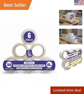 Ultra Quiet Heavy-Duty Packing Tape - 6 Rolls, 2.6mil Thickness, Waterproof