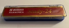 SUZUKI Study-24 Tremolo 24H Harmonica Music Instrument w/ Case  Cleaning Cloth