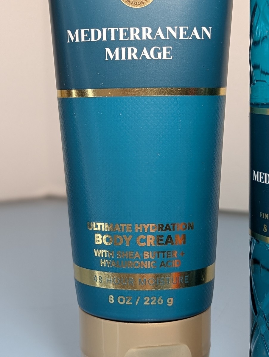MEDITERRANEAN MIRAGE 3 Pc Light Blue Fragrance Mist Wash Cream