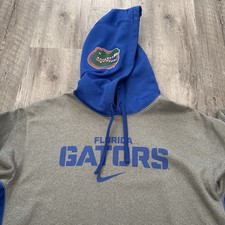 NIKE Florida Gators Therma-Fit Hoodie Mens Large Blue Spellout Logo Pullover