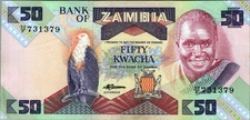 Zambia $50 Kwacha 1986-88 Pick# 28A AU-UNC