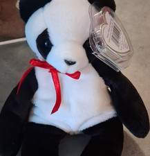 Ty Beanie Babies Fortune Panda Retired Original Plush with Tag, Ages 3-11