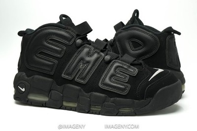 NIKE AIR MORE UPTEMPO USED SIZE 10.5 SUPREME SUPTEMPO BLACK WHITE 902290-001