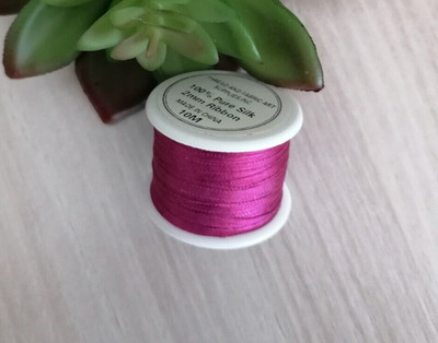 Seidenbändchen Seidenband Silk Ribbon 2 mm breit 10 m Sticken Embroidery