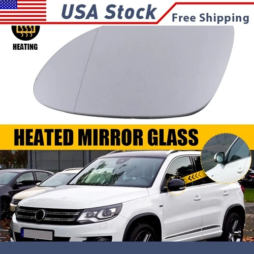 Driver Left Side Mirror Glass 5N0857521 Power Heated for 2009-2017 VW Tiguan NEW