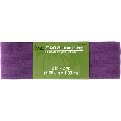 Dritz 9591-VIOLE  Soft Waistband Elastic 2''X2yd-Violet