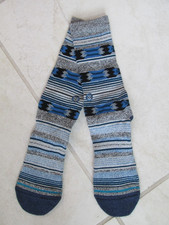 NEW Stance Crew Socks Men's L 9-12 Blue, Black Grey Tribal Stripes