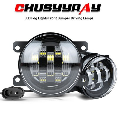 Pair For JEEP COMPASS 2017-2021 LED Fog Lights Front Bumper Driving Lamps