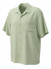 Tommy Bahama Men s XL TG 100 Silk Camp Shirt Sage Green Short Sleeve Button Up