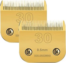 2pk Pet Dog Clipper Ceramic Blades Set 30, 0.5mm Compatible w/Andis, Wahl, Oste