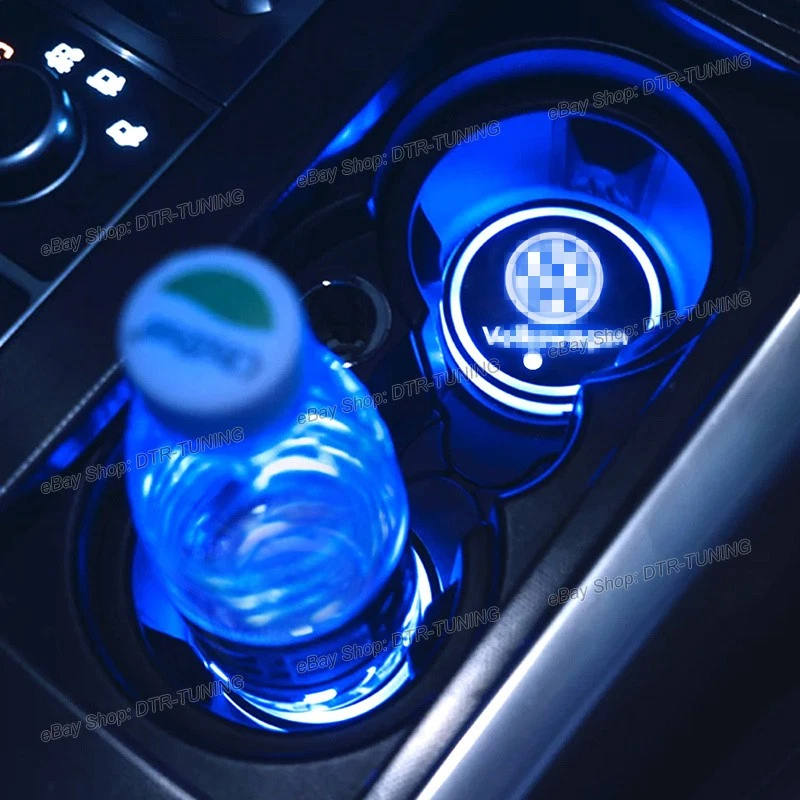 2x Luces LED portavasos USB de 7 colores para automóvil decoración ambiental aptas para Atlas Golf R Taos Foto 2 de 4