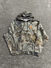 Y2K 2000s Russell Outdoors Embroidered Realtree Hoodie Green Orange X-large XL