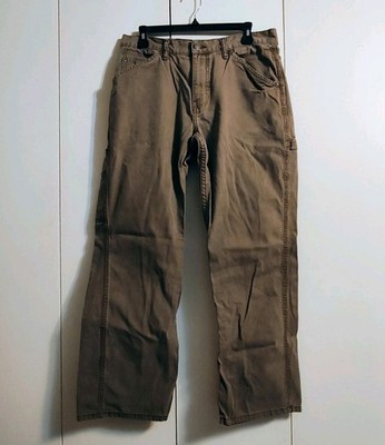 C.E. Schmidt Pant Men 32x30 Brown Cotton Carpenter Straight Leg Utility Workwear