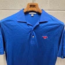 Peter Millar Summer Comfort Collegiate Polo - 20x32 SMU Mustangs Cotton S Blue