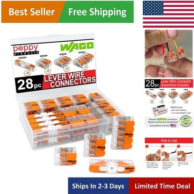 WAGO 221 Lever Nuts 28pc Connector Kit - Reliable,  Listed Splicing Solution