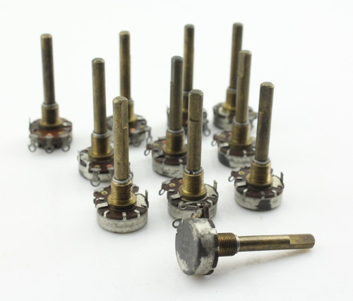 Qty 11 NOS 1961 Stackpole 3M Ohm Audio Taper Potentiometers Tested 3.605–3.736MΩ