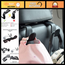 2 Pack Car Headrest Hooks - Durable Microfiber Leather  Alloy Purse Holders, 45