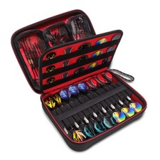 USA GEAR XL Hard Shell Dart Case, Dart Holder for 15 Darts  Accessories - Red