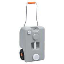 Wheeled Water Tank 25L Grey HDPE/PP 32x26x52cm Wheels 17cm Adj Handle Portable