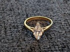 Gold Tone Marquise Cut Clear Crystal Cocktail Ring Size 7 — photo 2