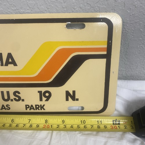 Vanity License Plate Tag Drive-In Cinema PInellas Park ORIGINAL Vtg Metal 70's - Picture 4 of 7