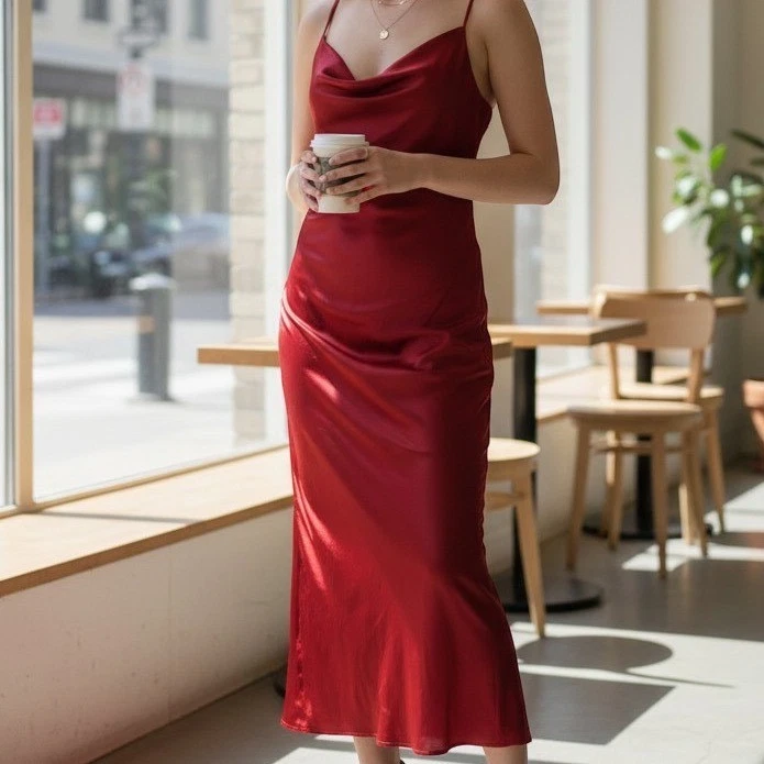 nicole miller red cocktail dress 1990s' RED Puffy SILK Cocktail DRESS by Nicole Miller----size 8